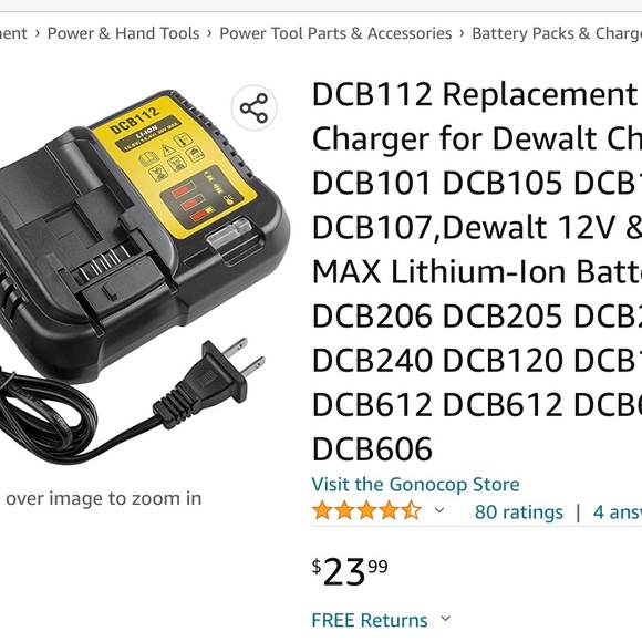 Battery chargers, 20v, Dewalt replacement, set of three - Picture 4 of 4